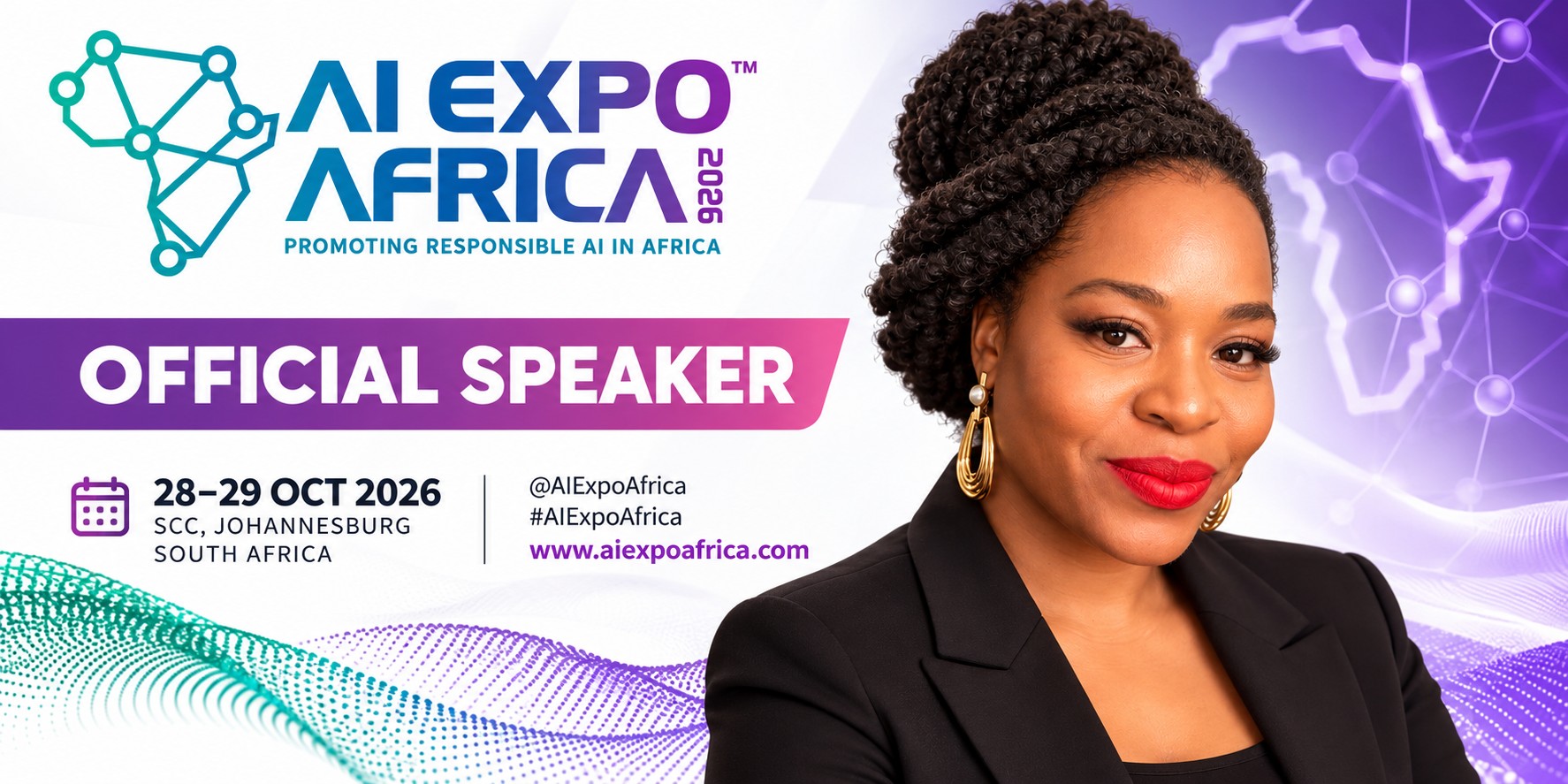 Official Speaker, AI Expo Africa 2026 — Ntando Barbara Davis. 28&ndash;29 October 2026, SCC Johannesburg, South Africa.